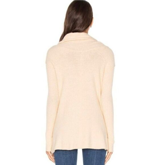 Free People Strawberry Fields Sweater Cowl Neck Swingy Soft Cream Women Small - Picture 3 of 14